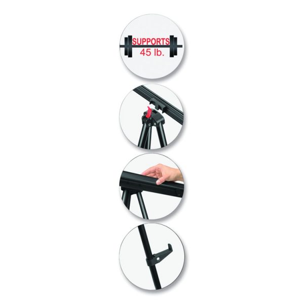 Telescoping Tripod Display Easel, Adjusts 35" To 64" High, Metal, Black - Image 3