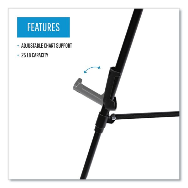 Telescoping Tripod Display Easel, Adjusts 35" To 64" High, Metal, Black - Image 7