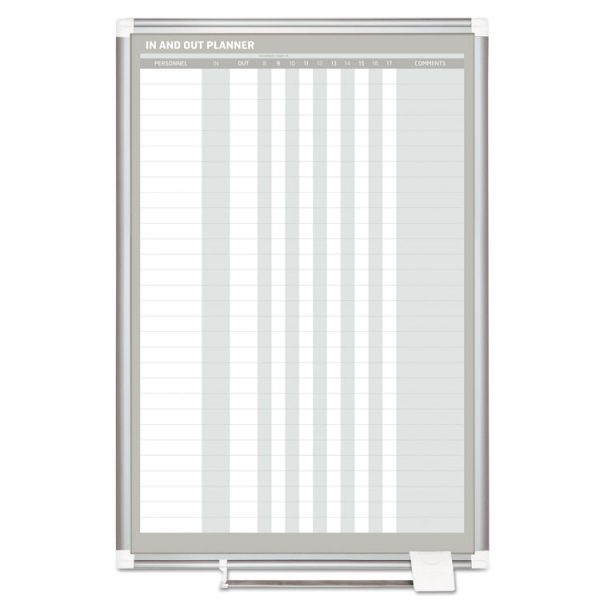 In-Out Magnetic Dry Erase Board, 24 x 36, White Surface, Silver Aluminum Frame - Image 5