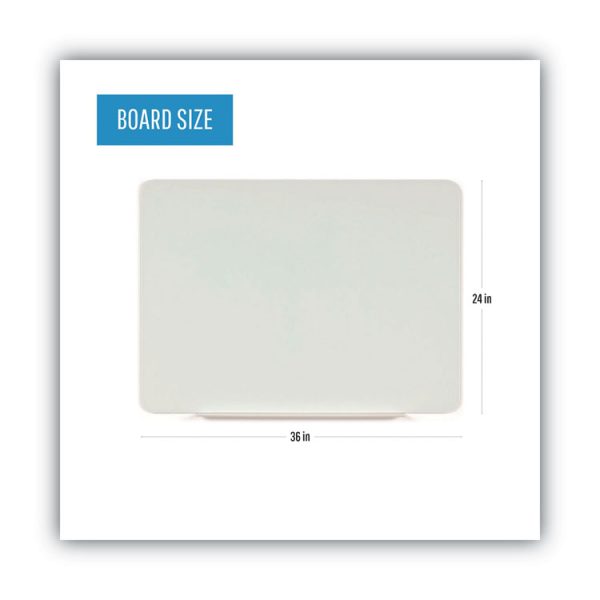 Magnetic Glass Dry Erase Board, 36 x 24, Opaque White Surface - Image 2