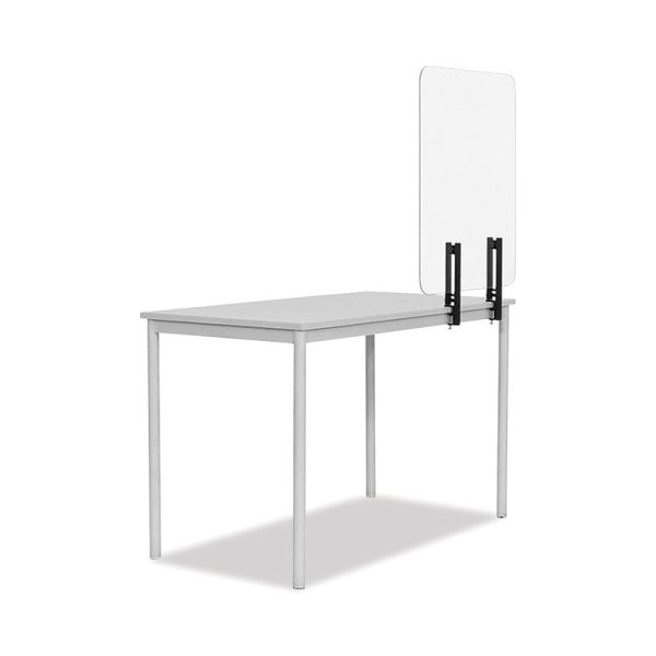 Protector Series Frameless Glass Desktop Divider, 23.6 X 0.16 X 35.4, Clear/aluminum - Image 4