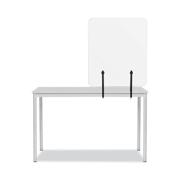 Protector Series Frameless Glass Desktop Divider, 23.6 X 0.16 X 35.4, Clear/aluminum - Image 5