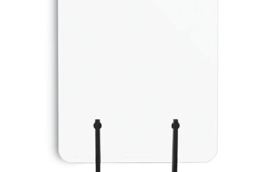 Protector Series Frameless Glass Desktop Divider, 47.2 X 0.16 X 35.4, Clear/aluminum