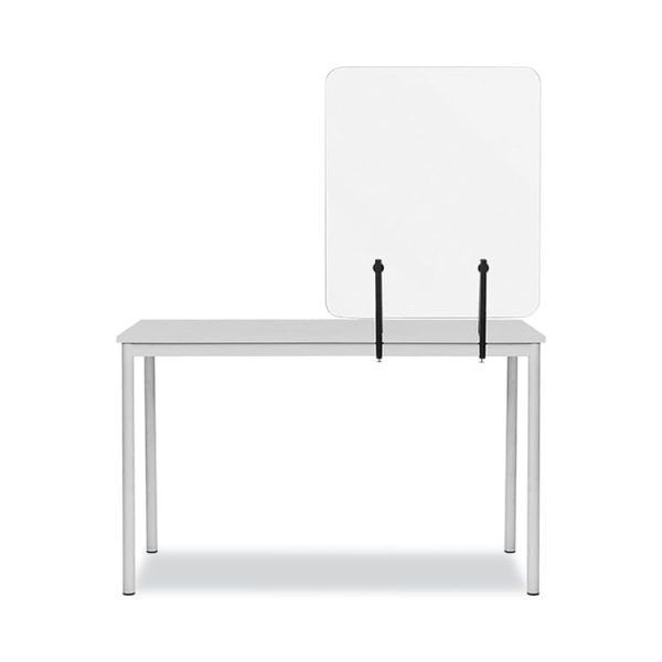 Protector Series Frameless Glass Desktop Divider, 47.2 X 0.16 X 35.4, Clear/aluminum - Image 5