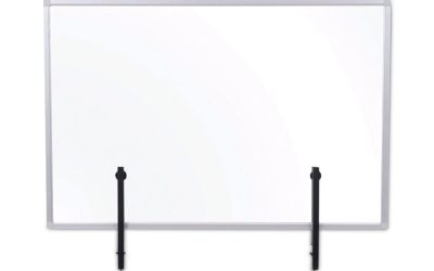 Protector Series Glass Aluminum Desktop Divider, 47.2 X 0.16 X 35.4, Clear