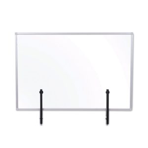 Protector Series Glass Aluminum Desktop Divider, 40.9 X 0.16 X 27.6, Clear