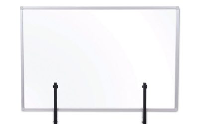 Protector Series Glass Aluminum Desktop Divider, 40.9 X 0.16 X 27.6, Clear