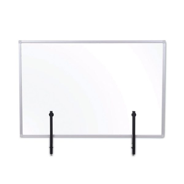 Protector Series Glass Aluminum Desktop Divider, 40.9 X 0.16 X 27.6, Clear