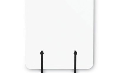 Protector Series Frameless Glass Desktop Divider, 55.1 X 0.16 X 35.4, Clear/aluminum