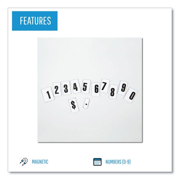 Interchangeable Magnetic Board Accessories, Numbers, Black, 0.75"h - Image 3