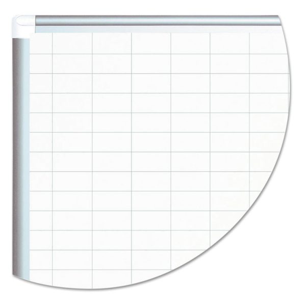 Gridded Magnetic Steel Dry Erase Planning Board, 1 x 2 Grid, 36 x 24, White Surface, Silver Aluminum Frame - Image 5
