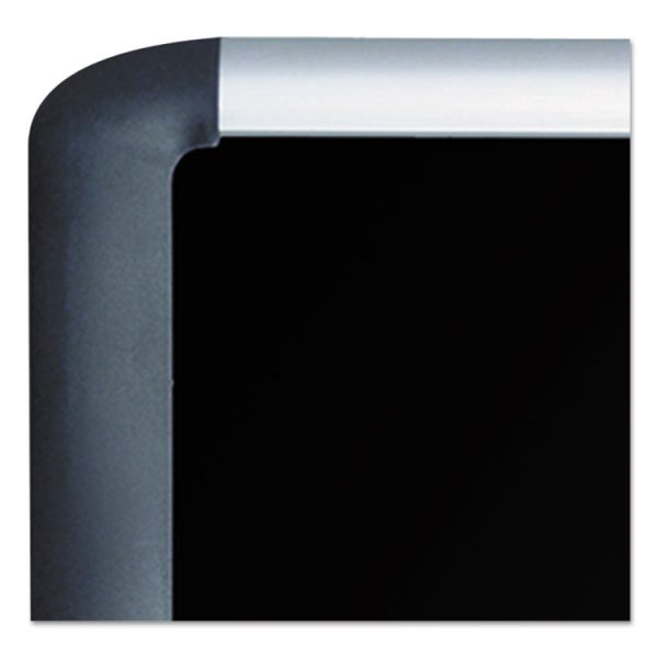 Soft-touch Bulletin Board, 36 x 24, Black Fabric Surface, Aluminum/Black Aluminum Frame - Image 4