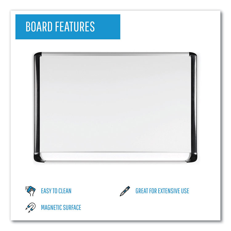 Pure Platinum Magnetic Dry Erase Board, 96 x 48, White Surface, Silver/Black Aluminum Frame - Image 3