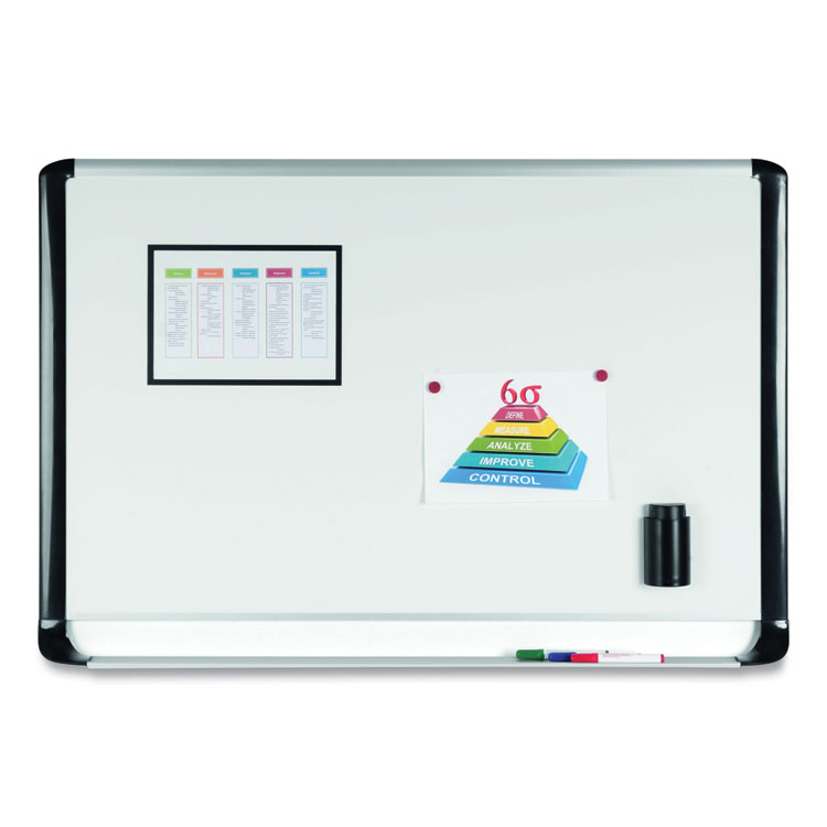 Pure Platinum Magnetic Dry Erase Board, 96 x 48, White Surface, Silver/Black Aluminum Frame - Image 7