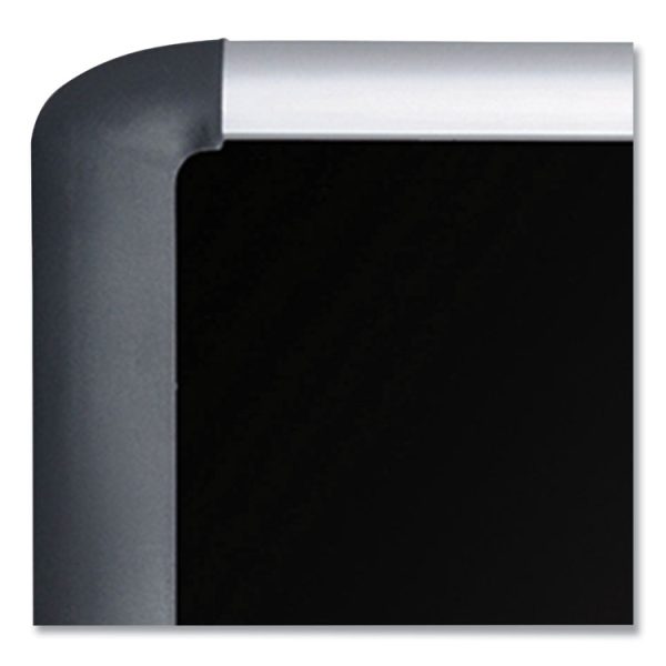 Soft-touch Bulletin Board, 72 x 48, Black Fabric Surface, Aluminum/Black Aluminum Frame - Image 8