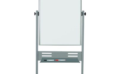 Revolver Easel, 35.4 x 47.2, 80″ Tall Easel, Vertical Orientation, White Surface, Silver Aluminum Frame