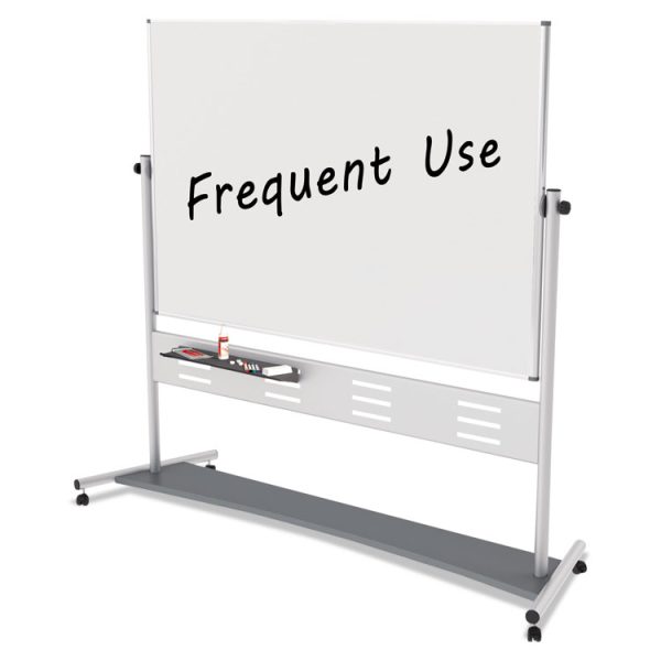 Revolver Easel, 70.8 x 47.2, 80" Tall Easel, Horizontal Orientation, White Surface, Silver Aluminum Frame - Image 2