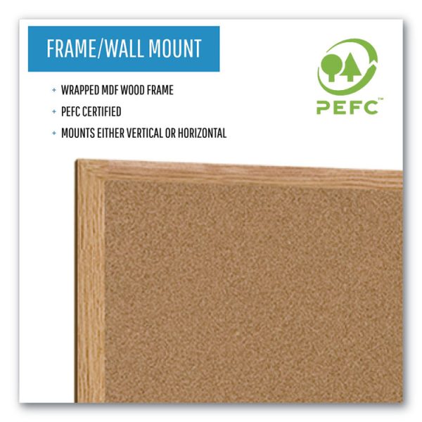 Earth Cork Board, 36 x 24, Tan Surface, Oak Wood Frame - Image 4