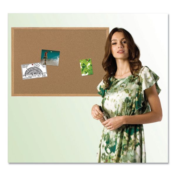 Earth Cork Board, 36 x 24, Tan Surface, Oak Wood Frame - Image 6