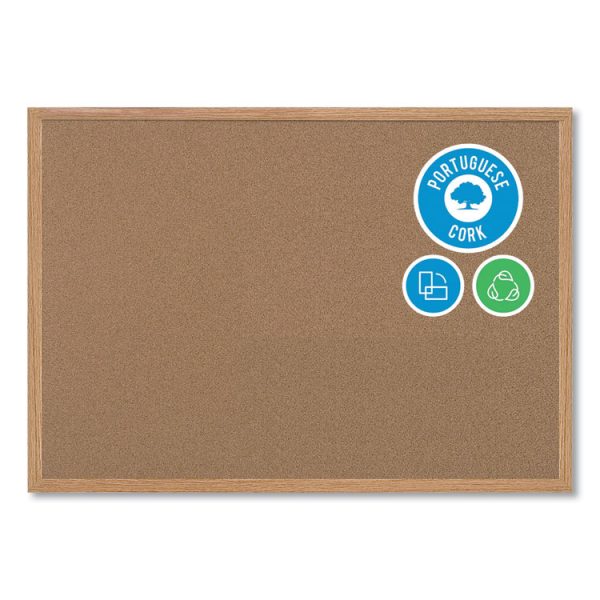 Earth Cork Board, 36 x 24, Tan Surface, Oak Wood Frame - Image 8
