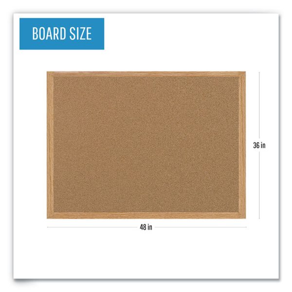 Earth Cork Board, 48 x 36, Tan Surface, Oak Wood Frame - Image 2