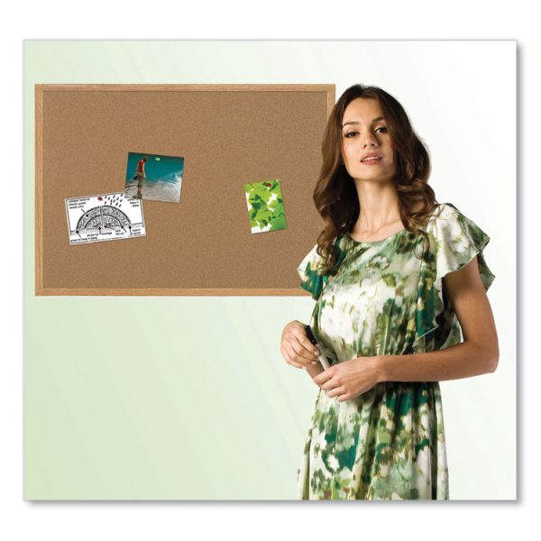 Earth Cork Board, 48 x 36, Tan Surface, Oak Wood Frame - Image 6