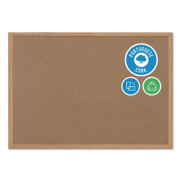 Earth Cork Board, 72 x 48, Tan Surface, Oak Wood Frame - Image 8