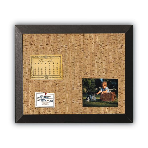 Natural Cork Bulletin Board, 36 x 24, Tan Surface, Black Wood Frame - Image 5