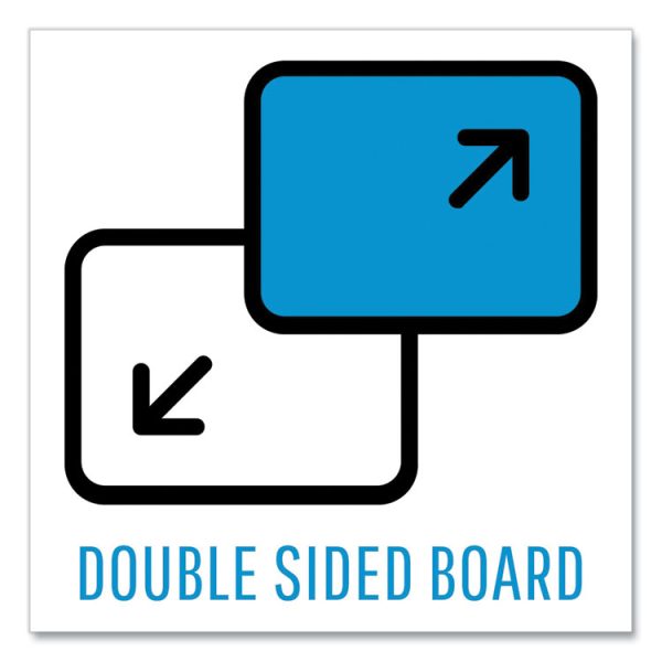 Floor Stand Sign Holder, Rectangle, 15 x 11, 66" High, White Surface, Black Steel Frame - Image 3