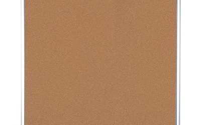 Slim-Line Enclosed Cork Bulletin Board, One Door, 47 x 38, Tan Surface, Aluminum Frame