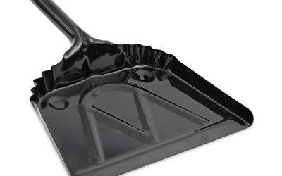 Metal Dust Pan, 12 X 14, 2″ Handle, 20-Gauge Steel, Black, 12/carton