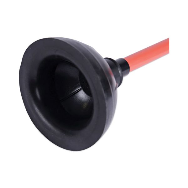 Toilet Plunger, 18" Plastic Handle, 5.63" Dia, Red/black, 6/carton - Image 6