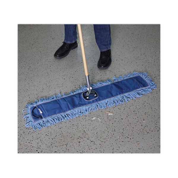 Dust Mop Head, Cotton/synthetic Blend, 36 X 5, Looped-End, Blue - Image 5