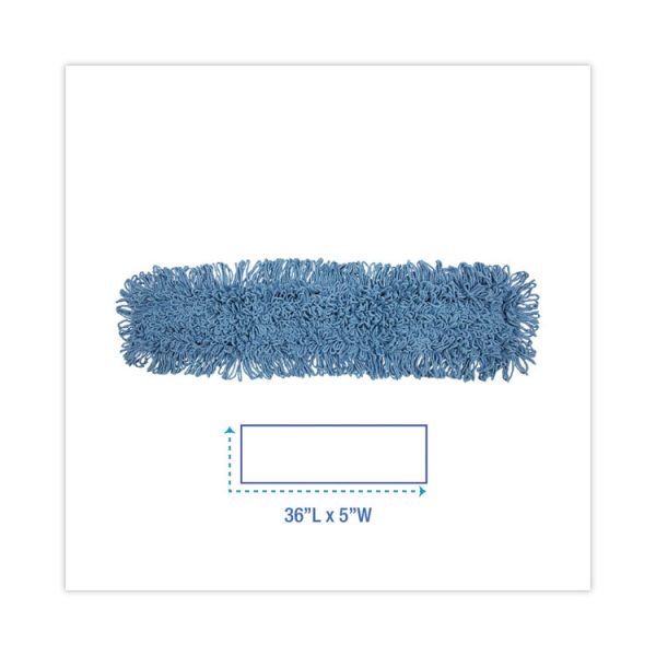 Dust Mop Head, Cotton/synthetic Blend, 36 X 5, Looped-End, Blue - Image 2