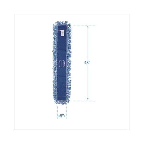 Dust Mop Head, Cotton/synthetic Blend, 48" X 5", Blue - Image 2