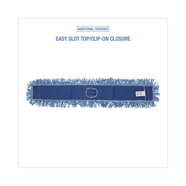 Dust Mop Head, Cotton/synthetic Blend, 48" X 5", Blue - Image 3
