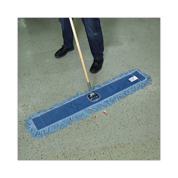 Dust Mop Head, Cotton/synthetic Blend, 48" X 5", Blue - Image 5