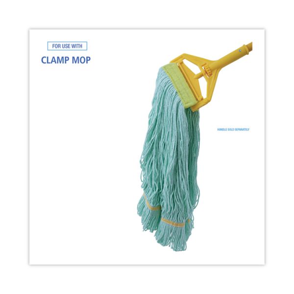 Ecomop Looped-End Mop Head, Recycled Fibers, Extra Large Size, Green, 12/ct - Image 3