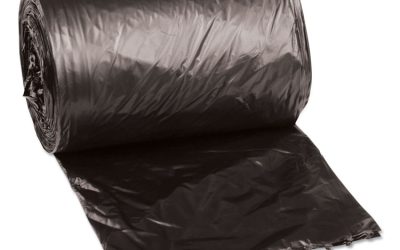 Low-Density Waste Can Liners, 4 gal, 0.35 mil, 17″ x 17″, Black, 50 Bags/Roll, 20 Rolls/Carton
