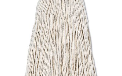 Cut-End Wet Mop Head, Cotton, #16, White, 12/carton