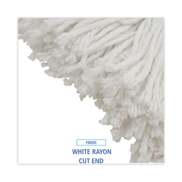 Mop Head, Value Standard Head, Rayon Fiber, Cut-End, Size No. 16, White, 12/carton - Image 4