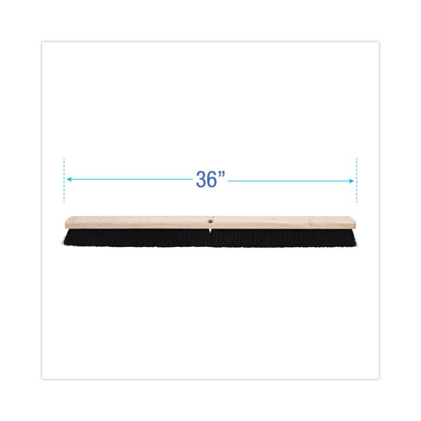 Floor Brush Head, 2.5" Black Tampico Fiber Bristles, 36" Brush - Image 2