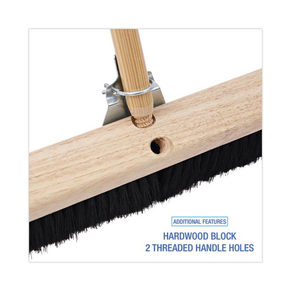 Floor Brush Head, 2.5" Black Tampico Fiber Bristles, 36" Brush - Image 3