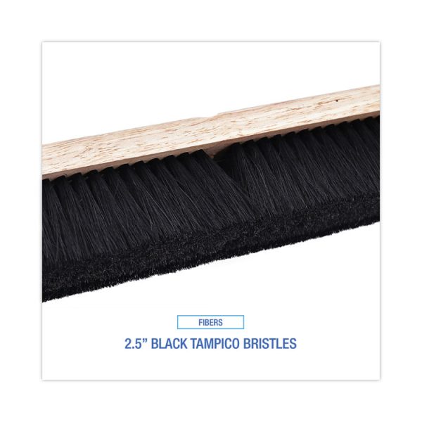 Floor Brush Head, 2.5" Black Tampico Fiber Bristles, 36" Brush - Image 4