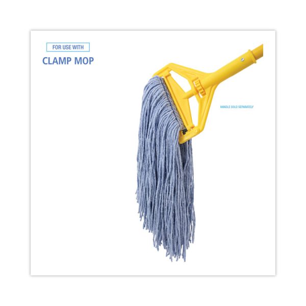 Mop Head, Standard Head, Cotton/synthetic Fiber, Cut-End, #24, Blue, 12/carton - Image 3