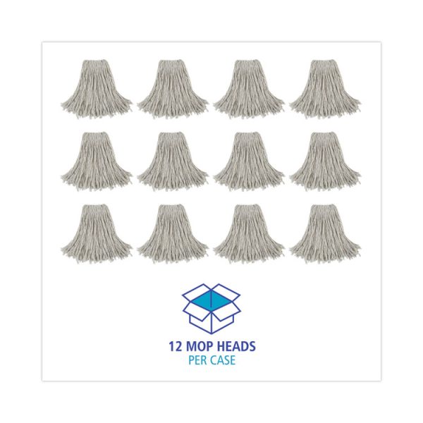 Cut-End Wet Mop Head, Cotton, No. 24, White 12/carton - Image 6