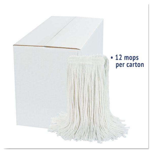 Cut-End Wet Mop Head, Rayon, No. 24, White, 12/carton - Image 2