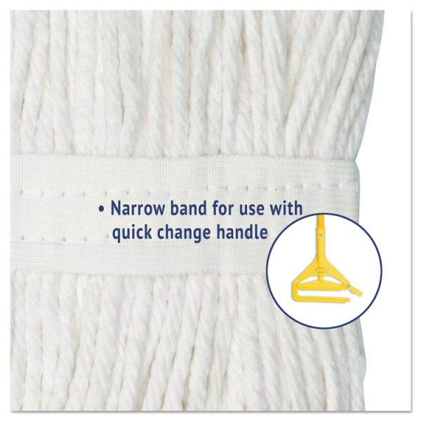 Cut-End Wet Mop Head, Rayon, No. 24, White, 12/carton - Image 5