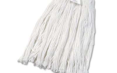 Cut-End Wet Mop Head, Rayon, No. 24, White, 12/carton