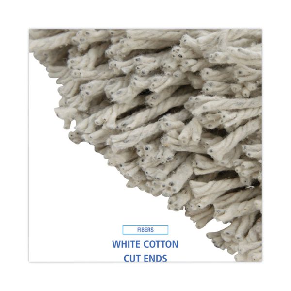 Cut-End Wet Mop Head, Cotton, No. 32, White, 12/carton - Image 4